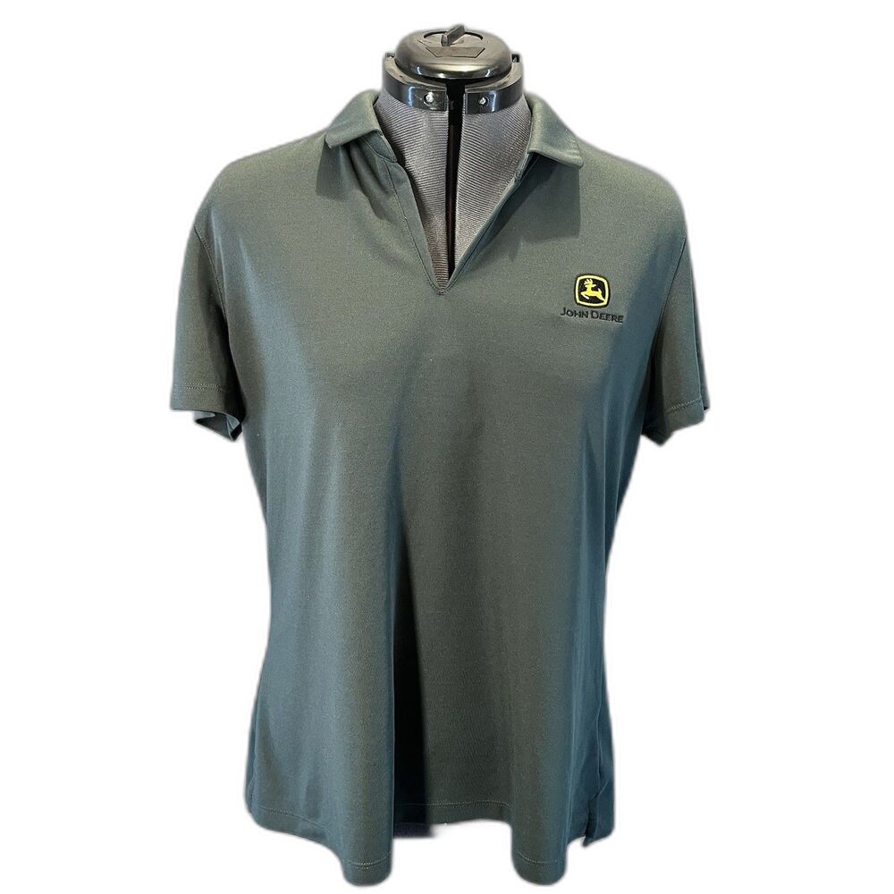 Nike John Deere Classic Polo Shirt Short Sleeve Dark Green Women XL